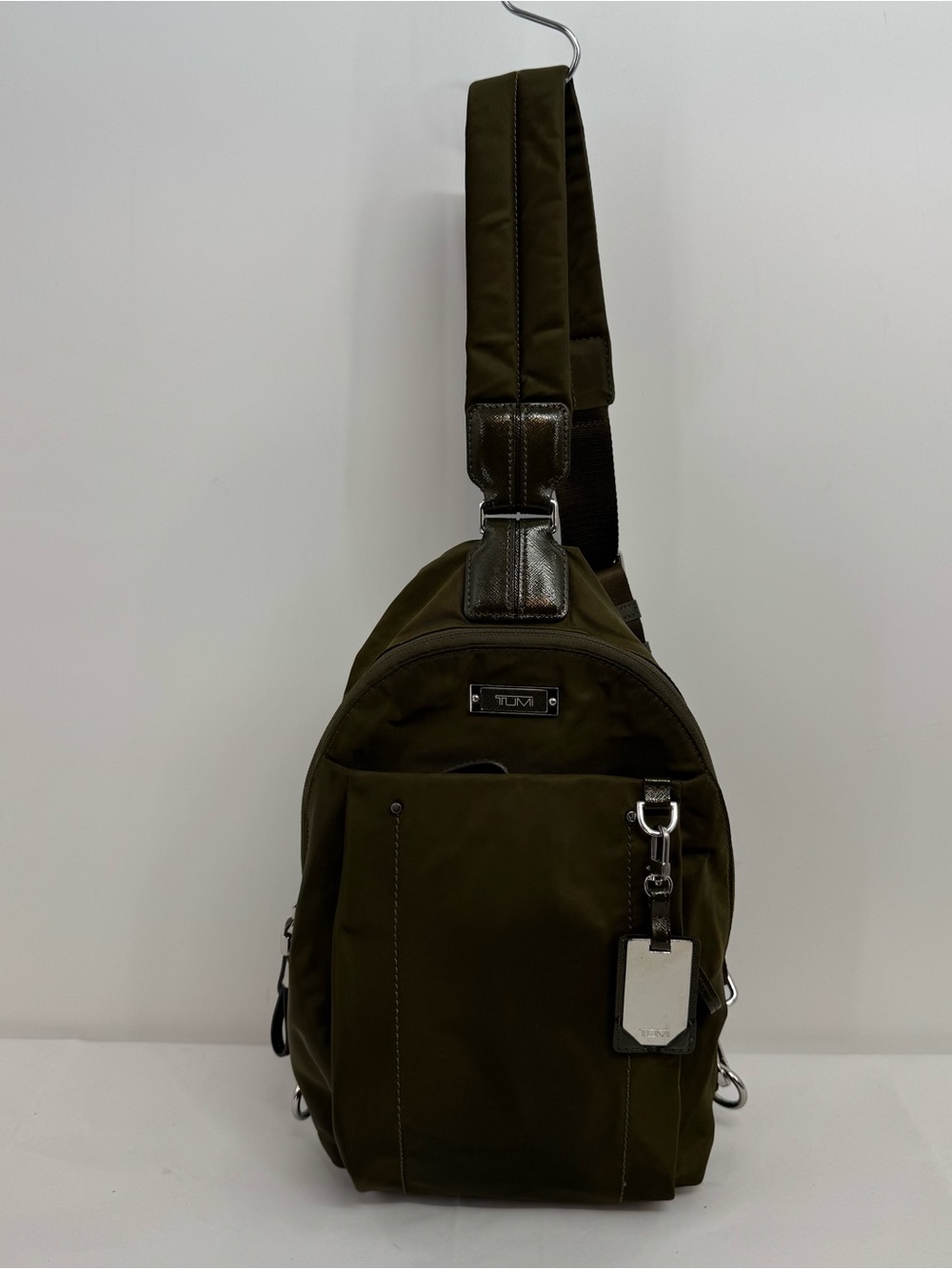 TUMI VOYAGEUR Brive Sling Body Bag Green Nylon Shoulder Bag Unisex